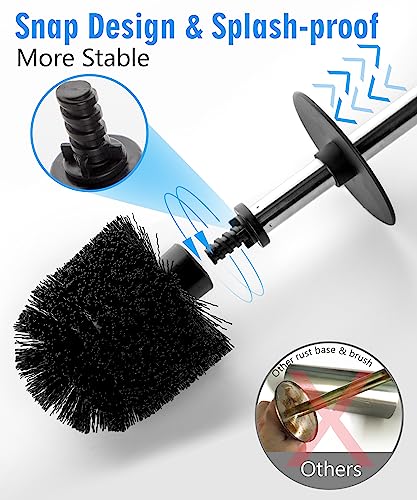 2 Pack Toilet Bowl Cleaning Brush Set for Bathroom | No Assembly and No Scratching Toilet Bowl, 304 Anti-Rust Handle - color: Brush