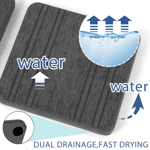 3PCS Water Absorbing Stone Tray, DryingNeat Diatomite Stone Sink Tray, Instant Dry Sink Coasters, Kitchen Sponge Hand Soap Holder, Countertop Fast Drying Counter Trays,8 * 4inch and 4 * 4inch - color: 1pcs 21×10cm + 2pcs 10×10cm Dark Gray Stripe
