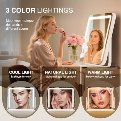 Lighted Makeup Mirror with Lights,Vanity Mirror with Lights, 21"×15.7" - size: 20.5"L x 15.7"W - Light Strip