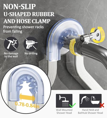 OMAIRA Shower Caddy Hanging with Soap Scrub Holder, Stainless Steel Adjustable No Drilling Non-Slip Large Capacity Sturdy Over Shower Head Shower Organizer Inside Shelves Bathroom Storage Rack, Silver - color: Silver
