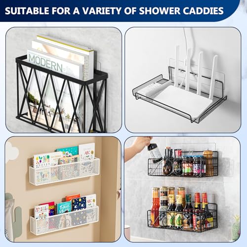 4 Pack Shower Caddy Replacement Strong Hooks, No Drilling Shower Shelf for Caddy, Soap Holder and Kitchen Racks (Clear 3 Hooks) - color: Clear 3 hooks-4Pack