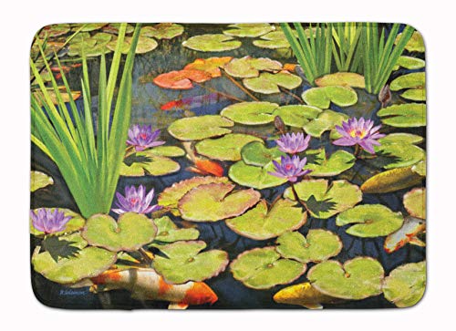 Caroline's Treasures PRS4050RUG Koi Pond II Machine Washable Memory Foam Mat, Bathroom Rug, Non-Slip Bath Mat, Durable Thick Washable Rugs for Kitchen, Bathroom Quick Dry, Decorative Artwork,