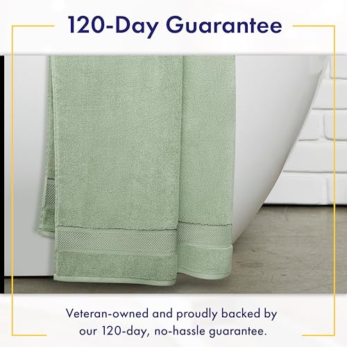 100% Organic Zero-Twist Cotton Towels - GOTS Certified Luxury Bath Towels - Ultra Soft & Plush 700GSM Long-Staple Cotton - 6 Piece Towel Set (Eucalyptus Green) - color: Eucalyptus, size: 6pc Towel Set
