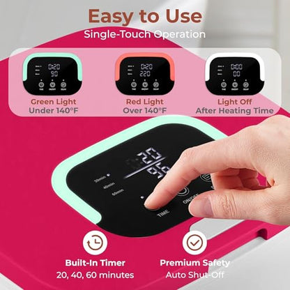 Bucket-23L Capacity Hot Warmer with Timer Function, Fits Up to Two Oversized Towels for Bathroom(Pink) - color: Pink