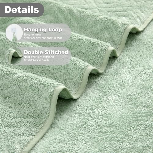 Smuge 18-Piece Bath Towel Set, Include 6 Bath Towel Sheets, 6 Hand Towels and 6 Washcloths - Highly Absorbent Quick Dry 100% Microfiber,Ultra Soft Bathroom Towel Set (Light Green) - color: Light Green, size: 18 Pcs Bath Towel Set