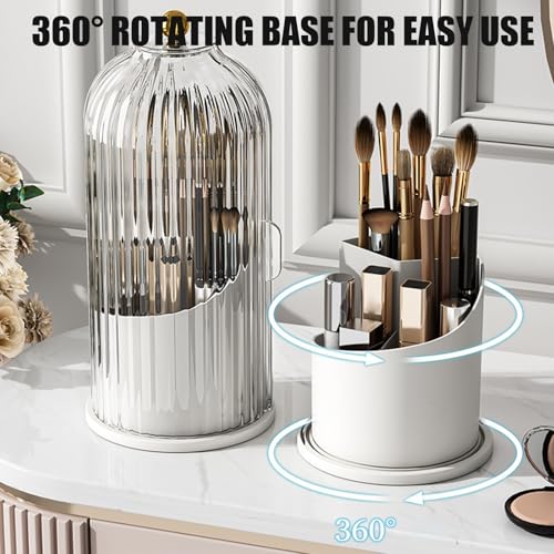 Concealed Toothbrush Holder, Rotating Bathroom Organizer Countertop | Toothbrush and Toothpaste Holders with Cover, Waterproof and Dustproof, 360° Rotating Base, for Bathroom Countertop - color: 1pcs Green