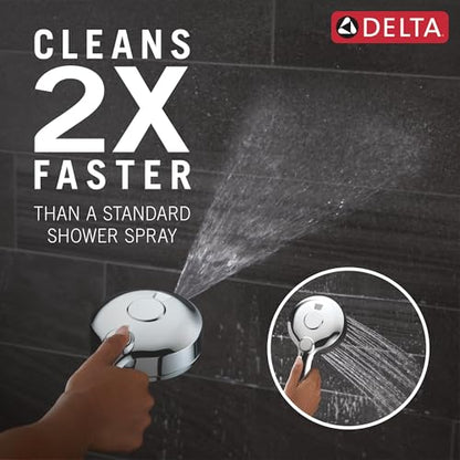 Delta 6-Setting HydroRain Premium 2-in-1 Dual Shower Head with ProClean Spray, Chrome High Pressure Shower Head with Handheld Spray, 1.75 GPM Flow Rate, Lumicoat Chrome 56000-PR25 - color: Lumicoat Chrome