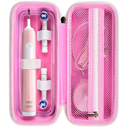 Comecase Toothbrush Travel Case for Oral-B/for Sonicare - Pink, Bag Only | Mesh Pocket for Toothpaste, Charger and Accessories, Fits for Oral-B Pro 1000 2000 3000 3500 1500, for Sonicare 4100 5100 - color: Pink, size: Regular Size