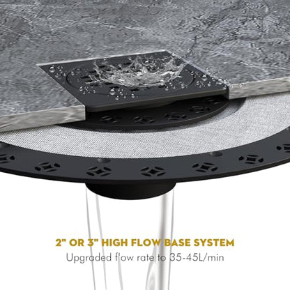 4” Shower Drain Grate Kit with Flange, Fits Schluter Kerdi-Drain | Square Shower Drain with 2 Inch ABS Flange, Adjustable Collar, SUS 304 Stainless Steel Grate, For Bathroom, Matte Black - color: Matte Black, size: 4 Inch Kit with Flange
