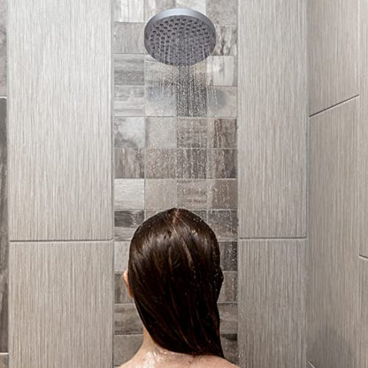 SparkPod Rain Shower Head, 6 Inch Round, Charcoal Grey Finish | High Pressure Shower Heads, 90 Nozzles, Adjustable Showerhead, No Tools Needed, Universal Connection - color: Charcoal Grey, style: 6 Inch Round