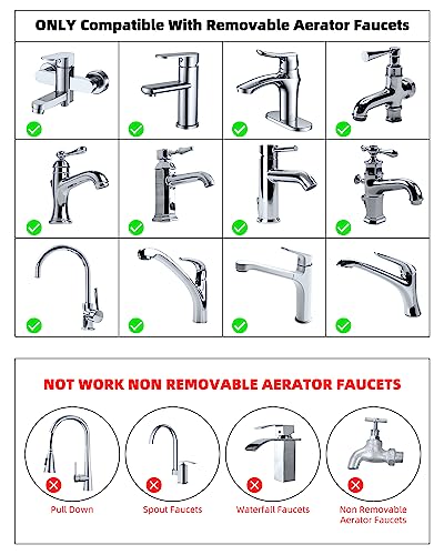Hibbent Faucet Adapter Kit, Swivel Aerator Adapter to Connect Garden Hose - Multi-Thread Kitchen Sink Faucet to Garden Hose Adapter 3/4 Inch - Chrome Finished - color: Chrome, style: Swivel Garden Hose Adapter