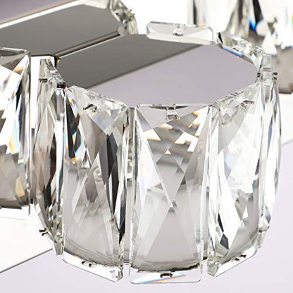 Aipsun 4 Lights Crystal Vanity Lights Over Mirror Modern Vanity Lights for Bathroom LED Light Fixtures,White Light - size: 4 light