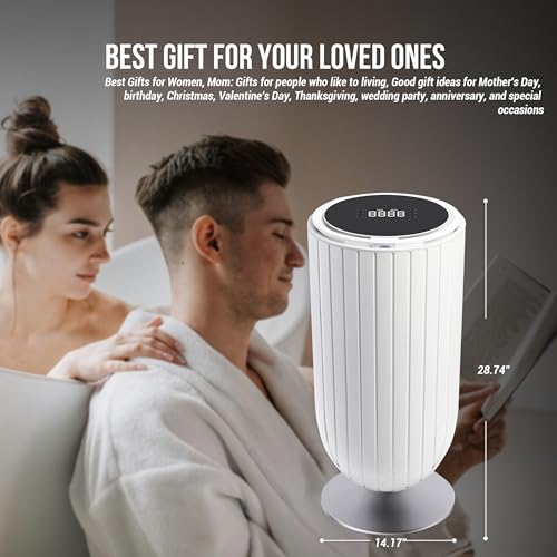 Large 27L Bathroom Towel Warmer Dryer – 5-Min Rapid Heat, 4 Modes, Auto Flip-Top, Aromatherapy, Night Light & ETL Certified for Towels, Blankets & Clothes. (White) - color: White (Flip Top)