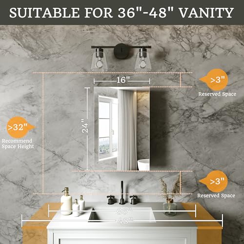 16 x 24 in Medicine Cabinet with Mirror and Side Panels, Silver | Surface or Recessed Medicine Cabinet Mirror with Storage, Adjustable Shelves, Aluminum Alloy Frame, Assembly Required - size: 16''x24''