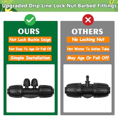 13 pack 1/2 Inch To 1/4 Inch Drip Irrigation Fittings, 1/2" (1/2" ID x 0.65" OD) to 1/4" Drip Line Reducing Tee 1/2" x 1/4" 4 Way Splitter Connectors for Garden Irrigation System - size: 1/2" x 1/4" 4 Way Splitter