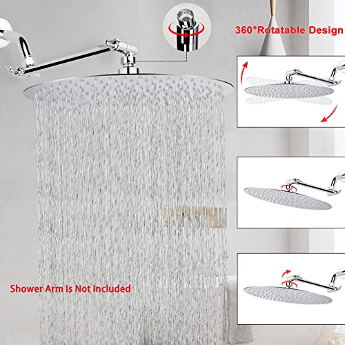 NearMoon Rain Shower Head, Ultra-Thin Design-Pressure Boosting, Awesome Some Experience, High Flow Stainless Steel Rainfall Head (16 Inch, Chrome Finish) - color: Chrome Finish, size: 16 Inch