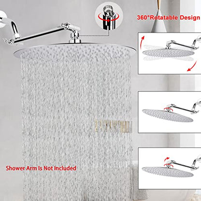 NearMoon Rain Shower Head, Ultra-Thin Design-Pressure Boosting, Awesome Some Experience, High Flow Stainless Steel Rainfall Head (16 Inch, Chrome Finish) - color: Chrome Finish, size: 16 Inch