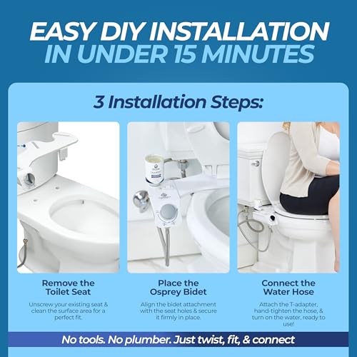 Toilet Seat Bidet Attachment – Smart Bidet Toilet Seat Elongated with Dual Nozzles, Bidet Attachment for Toilet Normal Water, Non-Electric Bidet Sprayer with Essential Oil Spray, by Destinked Bathroom
