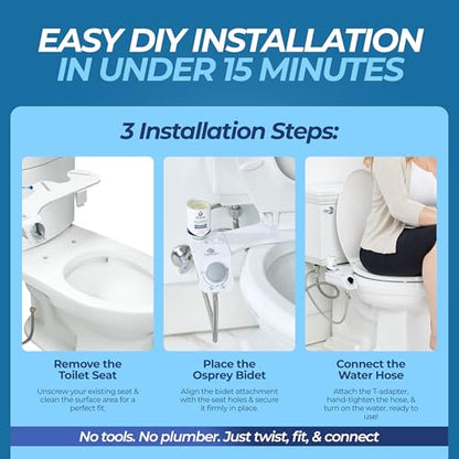 Toilet Seat Bidet Attachment – Smart Bidet Toilet Seat Elongated with Dual Nozzles, Bidet Attachment for Toilet Normal Water, Non-Electric Bidet Sprayer with Essential Oil Spray, by Destinked Bathroom