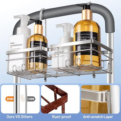 YUOROS 304 Stainless Steel Shower Caddy for Shower Chair | Shower Organizer Rack Hanging for Bench for Elderly Seniors Disabled Handicap
