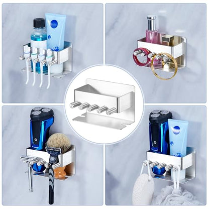 Electric Toothbrush Head Holder, Electric Toothbrush Holders Wall Mounted, Electric Head Holder, Brush Head Storage, Brush Head Holder Toothpaste Holder for Bathrooms (Silver, Small) - color: Silver
