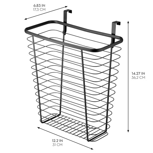 iDesign Metal Over-the-Cabinet Basket for Kitchen Storage - Matte Black - color: Matte Black