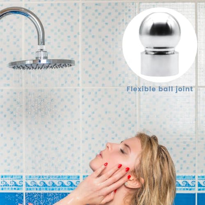 2 PCS 1/2-Inch Iron Pipe Shower Arm Ball Adapter with Gasket Washer Filters, Shower Head Swivel Adapter, Shower Ball Joint Adapter for Standard Swivel Heads (Chrome Finish)