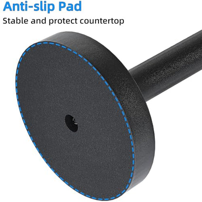 Heavy Duty Toilet Paper Holder Stand, Stable Weighted Base Toilet Paper Holder Free Standing, Stainless Steel Bathroom Free Standing Toilet Paper Roll Holder, Matte Black Tissue Rack - color: Black