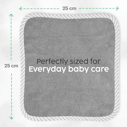 San Francisco Baby Washcloths for Newborn – Rayon from Bamboo Washcloths, Baby Wash Cloths Soft, Wash Cloths for Babies, Baby Wash Cloth – 6 Pieces, Gray - color: Grey