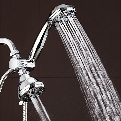 AquaDance Total Chrome High Pressure 3-way 48-setting Rain – Handheld Shower Head Combo – Angle Adjustable, Anti-Clog Jets, Tool-Free Installation - USA Standard Certified – Top U.S. Brand | Enjoy Two 6-Setting Rain & Hand Showerheads Separately or Togeth