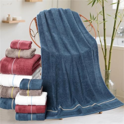 Extra Large Bath Towel Premium Bamboo Fiber, Ultra Absorbent & Quick-Dry, Bath Sheet for Hotel, Home Use(Blue) - color: Blue