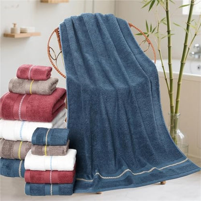 Extra Large Bath Towel Premium Bamboo Fiber, Ultra Absorbent & Quick-Dry, Bath Sheet for Hotel, Home Use(Blue) - color: Blue