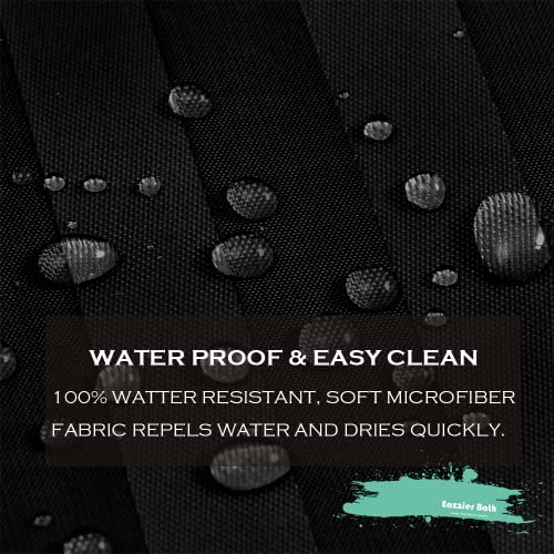 Waterproof Fabric Shower Curtain or Liner with Bottom Weight,72"x72" Black Strip Soft Hotel Quality Cloth 2-in-1 Shower Curtain with 12 Metal Grommet Holes,Light-Weight & Machine Washable