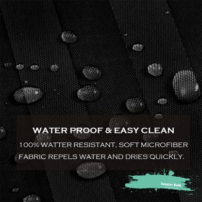 Waterproof Fabric Shower Curtain or Liner with Bottom Weight,72"x72" Black Strip Soft Hotel Quality Cloth 2-in-1 Shower Curtain with 12 Metal Grommet Holes,Light-Weight & Machine Washable