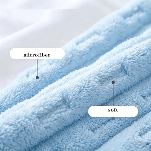 3 Pack Microfiber Hand Towels for Bathroom with Hanging Loops Quick Dry Small Towel Set for Bathroom Kitchen 14 x29.6inch (Blue) - color: Blue