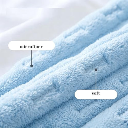 3 Pack Microfiber Hand Towels for Bathroom with Hanging Loops Quick Dry Small Towel Set for Bathroom Kitchen 14 x29.6inch (Blue) - color: Blue