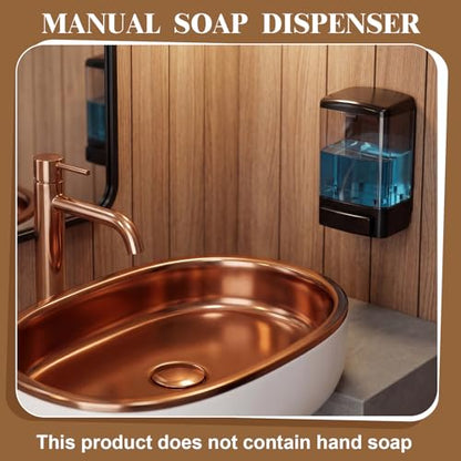 Hushee 4 Pcs Plastic Wall Mounted Soap Dispenser Commercial Manual Soap Containers Wall Dispenser for Kitchen Shower Hotel Liquid Shampoo Gel Chamber (33.8 oz 1000 ml,All Black) - color: All Black, size: 33.8 oz 1000 ml