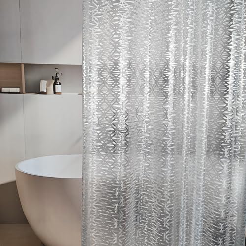Shower Curtain Liner, 100% Waterproof Peva Shower Curtains with 3 Duty Heavy Bottom Magnets and 12 Rust Proof Grommets, 72x72 Weighted Shower Liner for Shower Stall, Bathtubs - color: Diamond