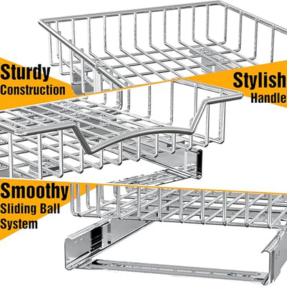 Simple Houseware Under Cabinet Pull Out Sliding Shelf Drawer, 18Dx11W | for Kitchen Organizer - size: 18" D x 11" W
