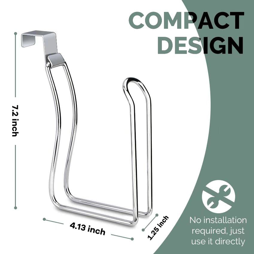 Over the Tank Toilet Paper Holder, Metal Toilet Paper Holder, Chrome | Toilet Paper Roll Holder, Bathroom Toilet Paper Storage, Space Saving for Bathroom - color: Chrome