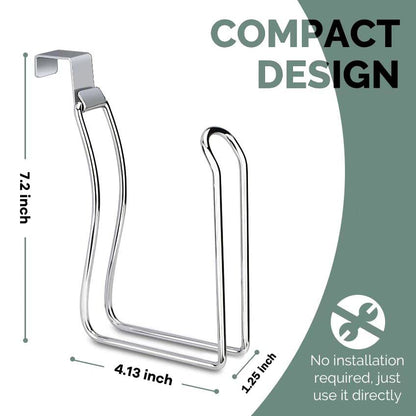 Over the Tank Toilet Paper Holder, Metal Toilet Paper Holder, Chrome | Toilet Paper Roll Holder, Bathroom Toilet Paper Storage, Space Saving for Bathroom - color: Chrome