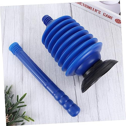 HEALLILY High Pressure Toilet Plunger Blue Bathroom Accessory Professional Plunger for Toilets Ergonomic Handle Reusable and Easy to Clean