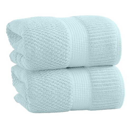 NY Loft 100% Cotton 2-Pack Oversized Bath Towel Set | Seafoam | Quick-Dry | Two Oversized 35" x 70" Bath Towels / Bath Sheets | Super Absorbent | Designer-Styled Texture - color: Seafoam, size: Bath Sheets (2 Pack)