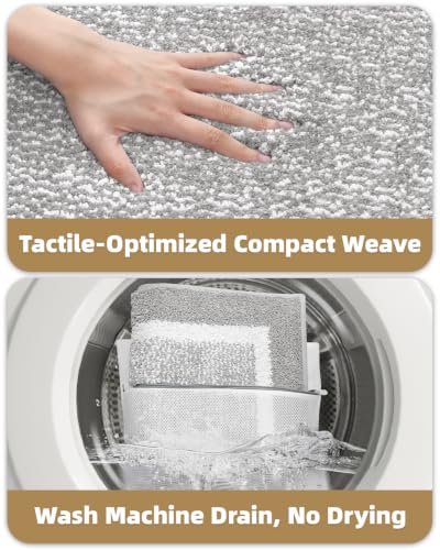 Color&Geometry Simple and Stylish Long Bathroom Rugs Runner Non Slip, 24"x59" Gray Bath Runner Rug, Absorbent, Soft, Washable, Microfiber Bath Mat Bathroom Carpet | Non Slip Bath Runner Rug, Absorbent, Soft, Washable, Microfiber Bath Mat Bathroom Carpet -