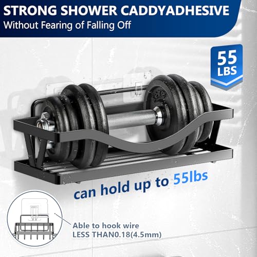 Shower Caddy Adhesive Replacement Hooks, Strong Waterproof Strips, No Drilling for Bathroom Shelves, Kitchen Racks, and Soap Holders (Transparent-14 Pack 1Hook) - color: Transparent-14 Pack 1Hook