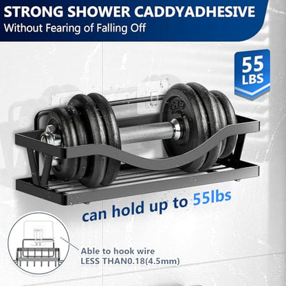 Shower Caddy Adhesive Replacement Hooks, Strong Waterproof Strips, No Drilling for Bathroom Shelves, Kitchen Racks, and Soap Holders (Transparent-14 Pack 1Hook) - color: Transparent-14 Pack 1Hook