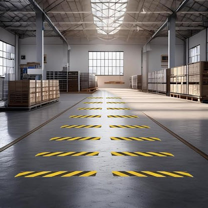 Anti Slip Safety Grip Tape 2 Inch x 60 Ft Heavy Duty Black & Yellow | Waterproof Non Skid Tread for Stairs, Steps, Floors, Staircases, Traction Caution Anti-Slip Strips Indoor/Outdoor Use - size: 2 Inch x 60 Ft