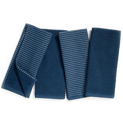 Thyme and Sage 100% Cotton Turkish Kitchen Hand Towels, Blueberry, 4 Pack | Premium Materials, 16"x26", Made in Turkey, Ultra Absorbent, 350 GSM - color: Blueberry, size: Pack of 4