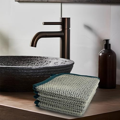 5 Pack Soft Weave Home Spa Bath Shower Exfoliating Massage Face Body Wash Cloths, Dual-Sided with Exfoliating Scrub and Soft Terry Cloth Towel