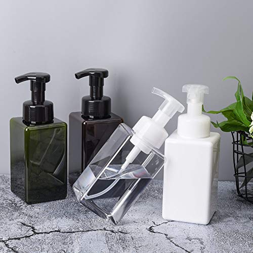 Foaming Soap Dispenser, 22oz Plastic Refillable Pump Bottle, 2 Pack, White | Hand Dispenser for Liquid Soap, Shampoo & Body Wash – Saves Soap with Rich Foam, Reusable, Easy to Refill, BPA-Free - color: White, size: 15 oz (2 Pack)